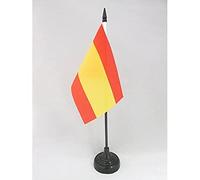 AZ FLAG - Spain without arms Table Flag 4'' x 6'' - Spanish civil Office Mini Banner 100% Polyester 15 x 10 cm - Mini Desk Flag with 10'' Pole and Black Plastic Base