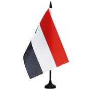 AZ FLAG - Sudan Table Flag 5'' x 8'' - Sudanese Office Flag 100% Polyester 21 x 14 cm - Mini Desk Flag with 10'' Pole and Black Plastic Base