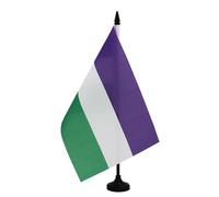 AZ FLAG - Suffragette Table Flag 5'' x 8'' - National Woman's Right Office Flag 100% Polyester 21 x 14 cm - Mini Desk Flag with 10'' Pole and Black Plastic Base