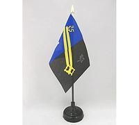 AZ FLAG - Surrey county Table Flag 4'' x 6'' - Surrey county Mini Desk Flag 100% Polyester 15 x 10 cm - Office Mini Banner with 10'' Pole - Golden Spear