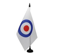 AZ FLAG - Target Roundel Table Flag 5'' x 8'' - target Office Flag 100% Polyester 21 x 14 cm - Mini Desk Flag with 10'' Pole and Black Plastic Base