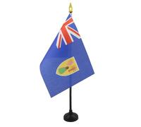 AZ FLAG - Turks and Caicos Islands Table Flag 4'' x 6'' - Turks and Caicos Islander Mini Desk Flag 100% Polyester 15 x 10 cm - Office Flag with 10'' Pole - Golden Spear