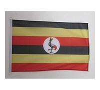 AZ FLAG - Uganda Flag - 2x3 Ft - For Outdoor - Ugandan Banner Knitted Polyester with Two Plastic Rings - Fade Resistant - Vivid Colors - 2' x 3' Feet - 90x60 Cm