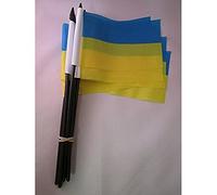 AZ FLAG Ukraine Stick Flag 15x10 cm Light Polyester Plastic Pole
