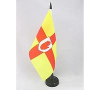 AZ FLAG - Ulster Table Flag 5'' x 8'' - Irish province of Ulster Office Flag 100% Polyester 21 x 14 cm - Mini Desk Flag with 10'' Pole and Black Plastic Base