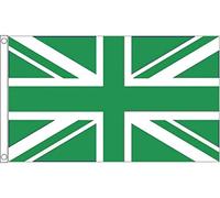 AZ FLAG - Union Jack Green Flag - 2x3 Ft - 100D Polyester United Kindgom Banner with Two Metal Grommets - Fade Resistant - Vivid Colors - 2' x 3' Feet - 90x60 Cm