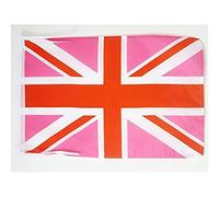 AZ FLAG - Union Jack Pink Flag - 18'' x 12'' - 100% Polyester pink UK - United Kingfom Small Banner with Two Cords - Fade Resistant - Vivid Colors - 18x12 in - 45x30 Cm