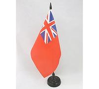 AZ FLAG - United Kingdom Red Ensign Table Flag 5'' x 8'' - British Office Flag 100% Polyester 21 x 14 cm - Mini Desk Flag with 10'' Pole and Black Plastic Base