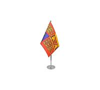 AZ FLAG - United Kingdom Royal standard Prestige Table Flag 6'' x 9'' - Royal United Kingdom Office Flag 100% Satin 22 x 15 cm - Desk Flag with Steel Pole and Base