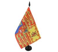 AZ FLAG - United Kingdom Royal standard Table Flag 5'' x 8'' - Royal United Kingdom Office Flag 100% Polyester 21 x 14 cm - Mini Desk Flag with 10'' Pole and Black Plastic Base