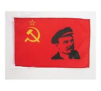 AZ FLAG - USSR with Lenin Flag - 18'' x 12'' - 100% Polyester Soviet Union communist Small Banner with Two Cords - Fade Resistant - Vivid Colors - 18x12 in - 45x30 Cm