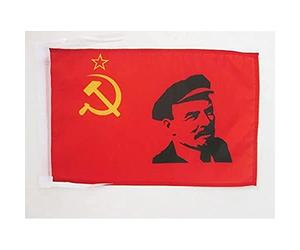 AZ FLAG USSR with Lenin Flag 45x30 cm 100D Polyester Cords