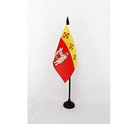 AZ FLAG - Warwickshire county Table Flag 4'' x 6'' - Warwickshire county Office Mini Banner 100% Polyester 15 x 10 cm - Mini Desk Flag with 10'' Pole and Black Plastic Base