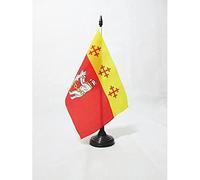 AZ FLAG Warwickshire county Table Flag 5'' x 8'' - Warwickshire county Office Decoration 100% Polyester 21 x 14 cm - Mini Desk Flag with Pole and Black Plastic Base