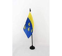 AZ FLAG - West Sussex county Table Flag 4'' x 6'' - West Sussex county Office Mini Banner 100% Polyester 15 x 10 cm - Mini Desk Flag with 10'' Pole and Black Plastic Base