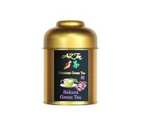 AZ Teas Sakura Green Tea - Loose Leaf - Gold Caddy - Pesticide Free - Made of the Finest/Premium Quality Tea Leaves from Japan with Natural Ingredients (Premium Green Tea)