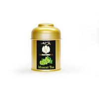 AZ Teas UK Black Tea - 50g gold caddy - Pesticide free -Made of the finest tea leaves from Sri lanka and japan natural ingredients (Muscat Tea)