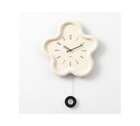 Az4bC5d6 Kitchen Clock Cream Style Flower Creative Swing Wall Clock, Modern and Simple Living Room Atmospheric Decoration, 39cm Decorative(Medium)