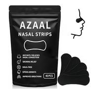 AZAAL Nasal Strips, Black, Pack of 40, for Better Breathing During Sleep and Exercise