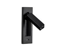 AZAARA WallLightWithUSBPortAndSwitchIndoorWallLamp7InchWallFixtureAluminiumWallMountLightingEnergySavingLEDWallSconceAnti-rustWallLanternForBedroomBedside Dignified