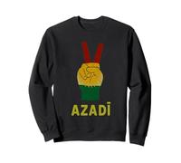 Azadi Kurdistan Victory Sign Kurdish Flag Freedom Kurdistan Sweatshirt