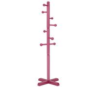 Azaeahom Kids Coat Rack, Freestanding Coat Racks with 8 Hooks 2 Adjustable Height, Tree Coat Rack for Bedroom, Hallway, Entrance, Office, Hats, Handbags,Purse (Dark-Rose)