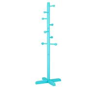 Azaeahom Kids Coat Rack, Freestanding Coat Racks with 8 Hooks 2 Adjustable Height, Tree Coat Rack for Bedroom, Hallway, Entrance, Office, Hats, Handbags,Purse (Blue)