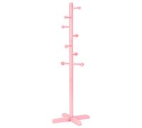Azaeahom Kids Coat Rack, Freestanding Coat Racks with 8 Hooks 2 Adjustable Height, Tree Coat Rack for Bedroom, Hallway, Entrance, Office, Hats, Handbags,Purse (Pink)
