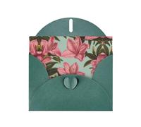 Azalea Dark Green Patterns greeting card 6x4 inches with envelope, covering birthdays, weddings and other occasions