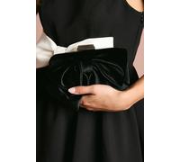 Azalea Velvet Bow Detail Clutch Bag Coast Black One Size