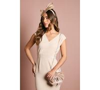 Azalea Velvet Bow Detail Clutch Bag Coast Blush One Size