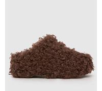 Azalea Wang Darwin Poodle Mule Sandals in Brown UK 8 (EU 41)