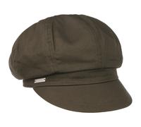 Seeberger Women's Newsboy Cap (Olive, Cotton, One Size, 50s Style)