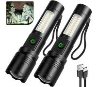 azamine Rechargeable Flashlights High Lumens, 99000LM Super Bright Flash Light with 6 Modes, Adjustable Powerful Handheld LED Flashlight for Home Camping