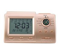 Azan Clock for Home Islamic Prayer Clock with Sound Digital Calendar & World Time Multi Time Zone Display for USA UK Muslim Families LCD Azan Alarm Clock Hijri Calendar Mecca Prayer Call Wall Clock Mu