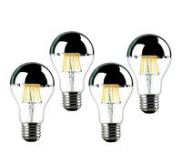 Azanaz 4 x E27 Light Bulbs Nostalgic Edison Vintage Light Bulbs - Head Mirror Lamp Filament A60 4W 220V Warm White Head Mirror Antique Clear LED Lighting Energy Saving Bulbs