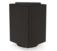 Azar Displays 701414-BLK Rotating Stand, Peg Display Carousel, Four Sided Rack for Jewelry, Accessories, or Crafts, Revolving Displays for Retail, Pegboard Organizer, Black, 14"x14"x20"