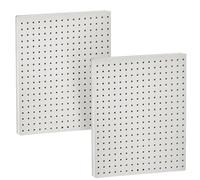 Azar Displays 771620-WHT Plastic Pegboard for Wall Organization - Garage Tool Organizer Wall Mount (Pack of 2) - 1-Sided Durable Wall Panel Organizer (16” W x 20” H x 1” D) - Garage Organizer (White)