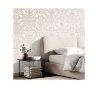 Azara Damask Rose Metallic Wallpaper Luxury Textured Vinyl Wall Covering Opulent Scroll Design 10mx53cm Roll