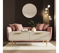 Azariah Coffee Table Ivory Honeycomb Design Modern Living Room Furniture