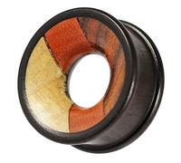 AZARIO LONDON 1/2 Inch (12MM) Double Flared Natural Organic Iron, Saba and Crocodile Ribbed Edge Tunnel Gauges Ear Plug Piercing Jewellery - Sold by Piece