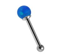 AZARIO LONDON 1.5MM Blue Opal Stone Ball Top 22 Gauge 925 Sterling Silver Nose Bone Stud Piercing