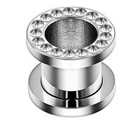 AZARIO LONDON 1 Piece of 5MM Multi Clear Crystal Stone Inlay 316L Surgical Steel Flesh Tunnel Ear Piercing
