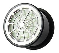 AZARIO LONDON 10MM Glow In The Dark Spider web Plate Black UV Acrylic Gauge Ear Plug Piercing Ear Plug Piercing - Sold by Piece