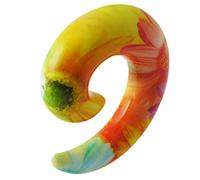 AZARIO LONDON 12MM Colorful Sun Flower Pattern UV Acrylic Spiral Tapers Ear Plug Piercing - Sold by Piece
