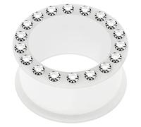 AZARIO LONDON 12MM Multi Clear Crystal Stone on White Silicone Double Flared Tunnel Ear Piercing - Sold by Piece