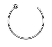 AZARIO LONDON 14K Solid White Gold 22 Gauge - 6MM Diameter Ball End Open Hoop Nose Piercing Ring Jewellery