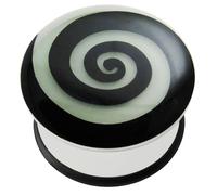AZARIO LONDON 14MM Glow in the Dark Spiral UV Acrylic Single Flared Cupcake Gauge Ear Plug Piercing - Sold by Piece