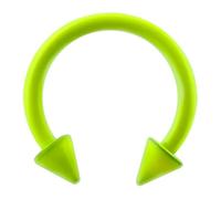 AZARIO LONDON 16 Gauge - 10MM Length Light Green Neon Anodized 316L Surgical Steel Circular Barbell with Cone Septum Piercing