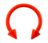 AZARIO LONDON 16 Gauge - 10MM Length Orange Neon Anodized 316L Surgical Steel Circular Barbell with Cone Septum Piercing
